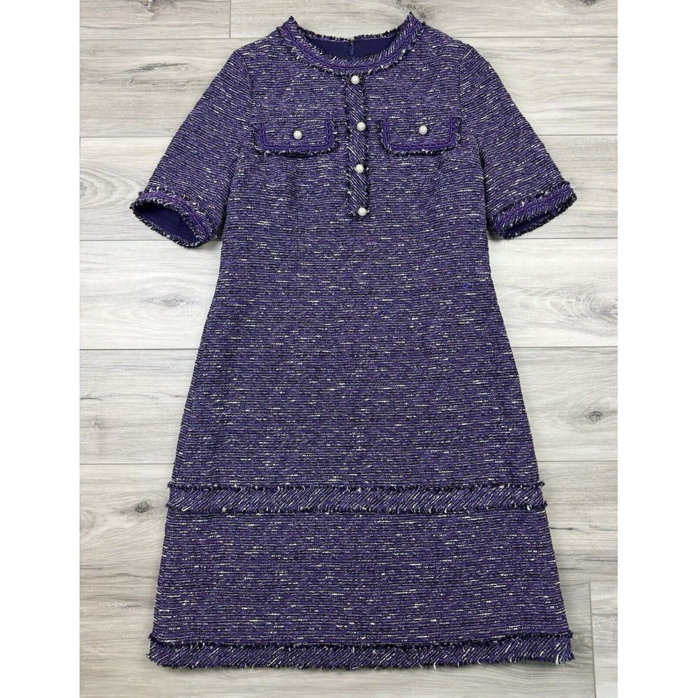 Teri Jon Violet Tweed Mini Dress